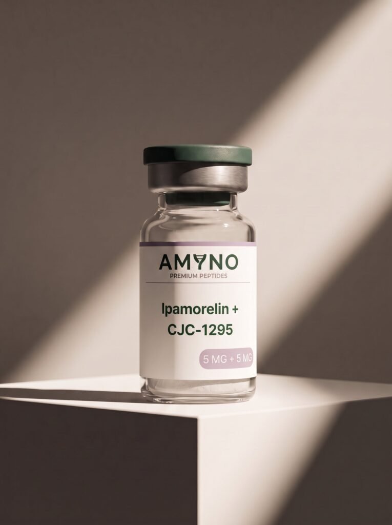 Ipamorelin / CJC-1295 5+5mg Mix — Studiová fotografie AMYNO